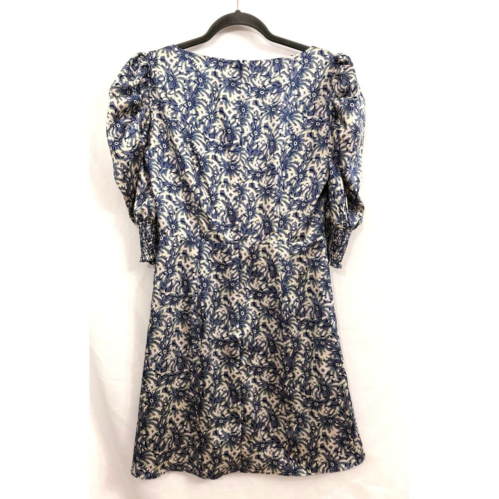 Cinq à Sept Lucinda Blue Green Ruffled Palm Floral Mini Dress Womens Size 6 - Picture 3 of 11